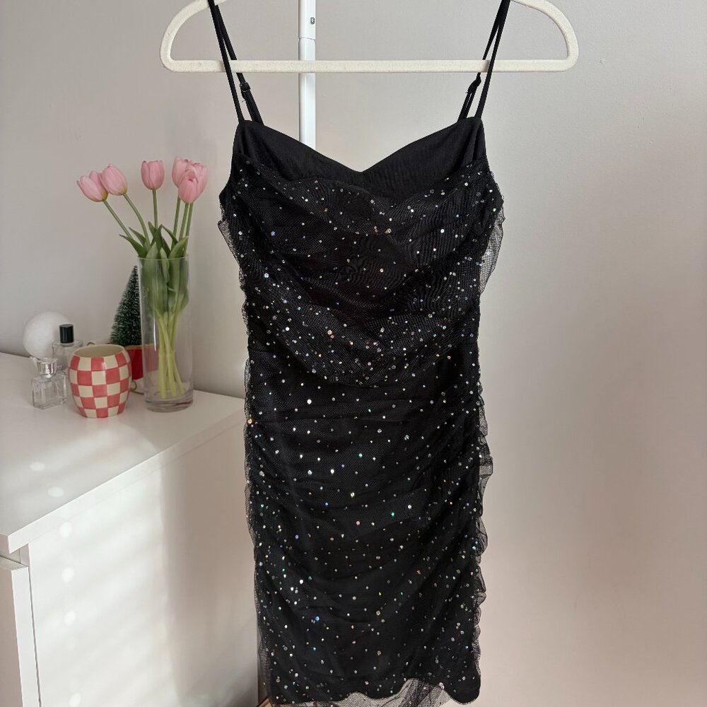 Windsor | black sparkly mini dress
